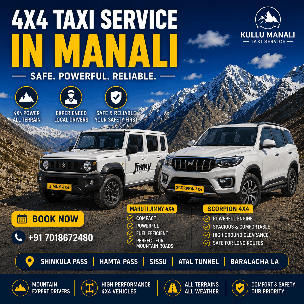 4x4 Taxi Service In Manali
